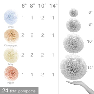 Natural Colors Pom Poms Set - Merry Expressions