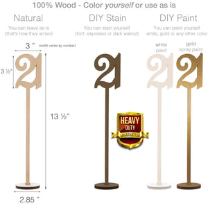 Wooden Table Numbers Set (1-25) - Merry Expressions