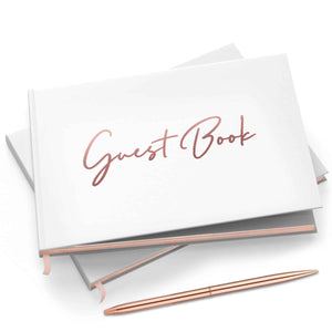 Guest Book & Pen - Rose Gold - Merry Expressions