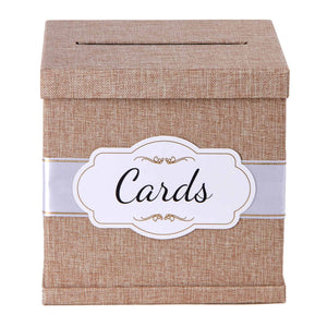 Gift Card Box - Burlap / "Cards" Label - Merry Expressions