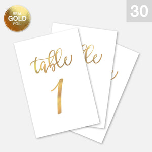 Table Numbers Cards - Gold - Merry Expressions