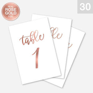 Table Numbers Cards - Rose Gold - Merry Expressions