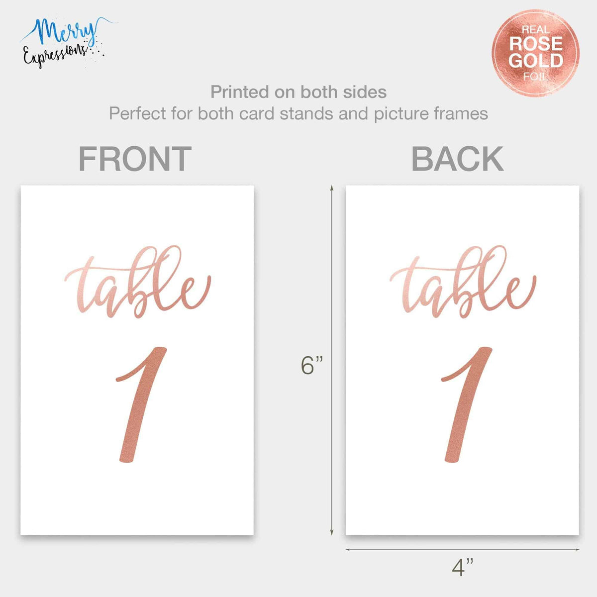 Table Numbers Cards - Merry Expressions