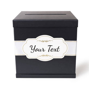 Gift Card Box - Black / Personalized Label - Merry Expressions