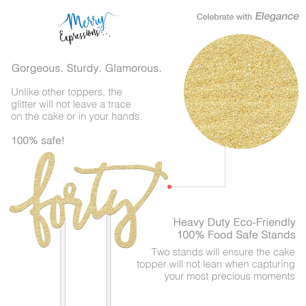 40th Birthday Cake Topper - Merry Expressions