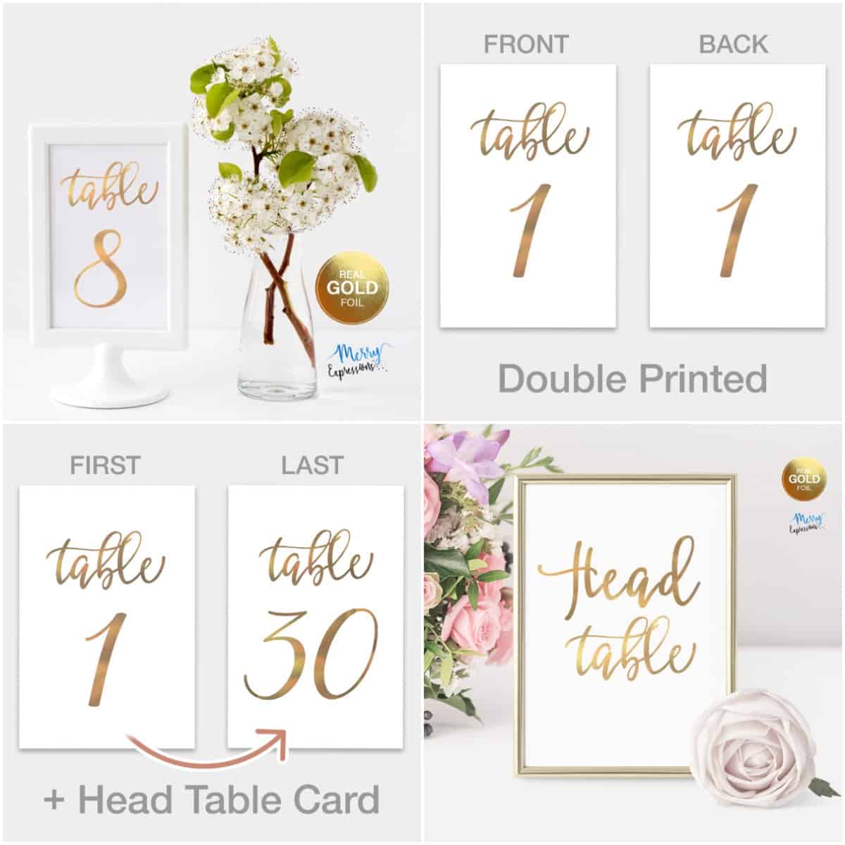 Table Numbers Cards - Merry Expressions