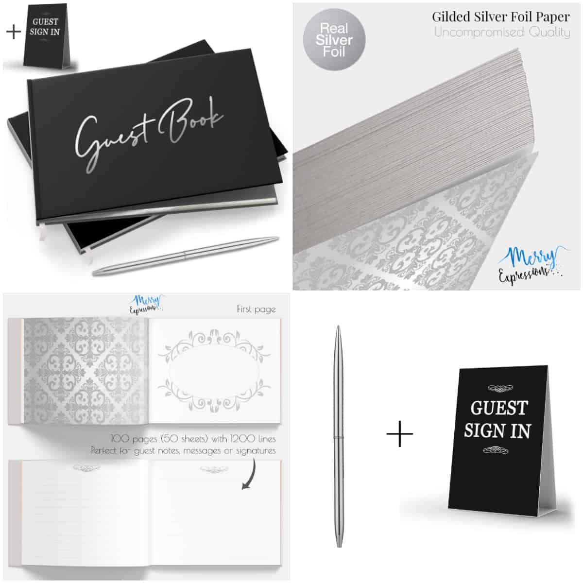 Guest Book & Pen - Merry Expressions