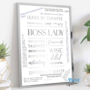 Boss Lady Affirmations Artwork - Silver - Merry Expressions