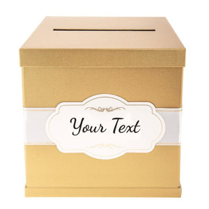 Gift Card Box - Gold / Personalized Label - Merry Expressions
