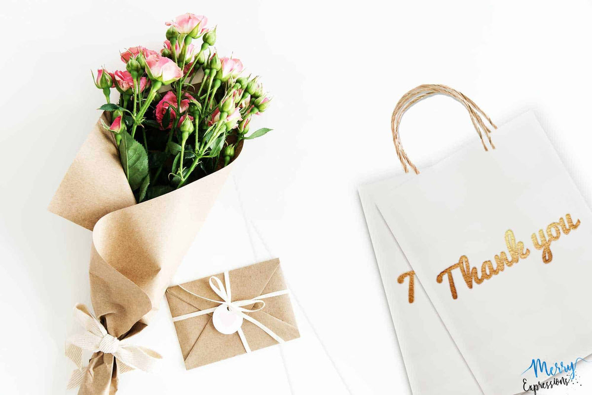 Gold Foil Thank You Bags - Merry Expressions