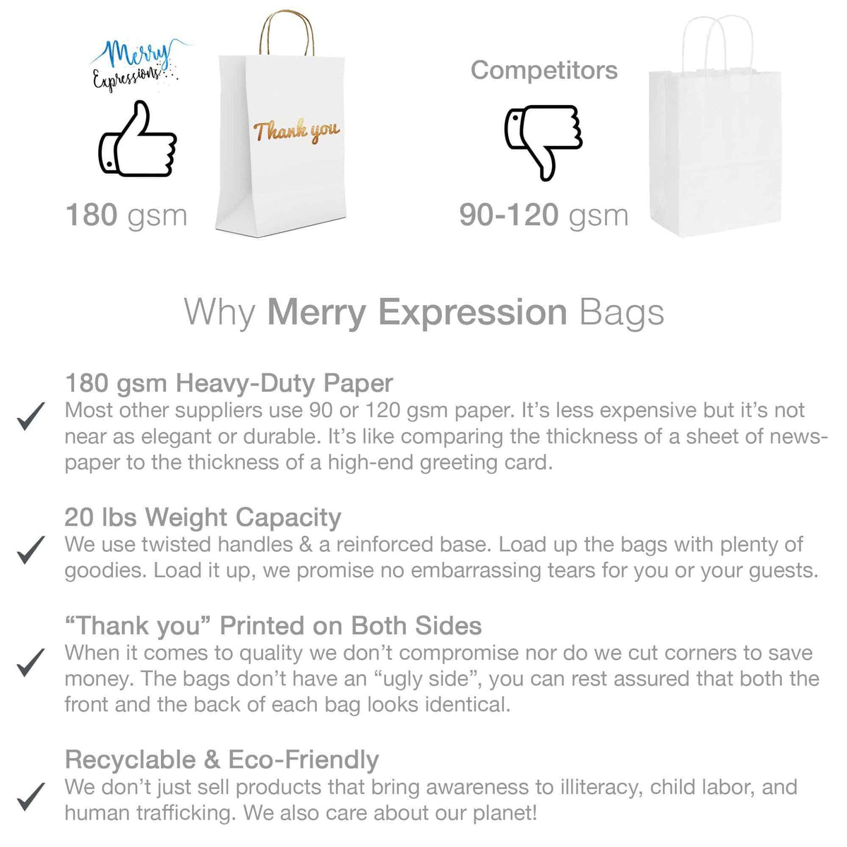 Gold Foil Thank You Bags - Merry Expressions