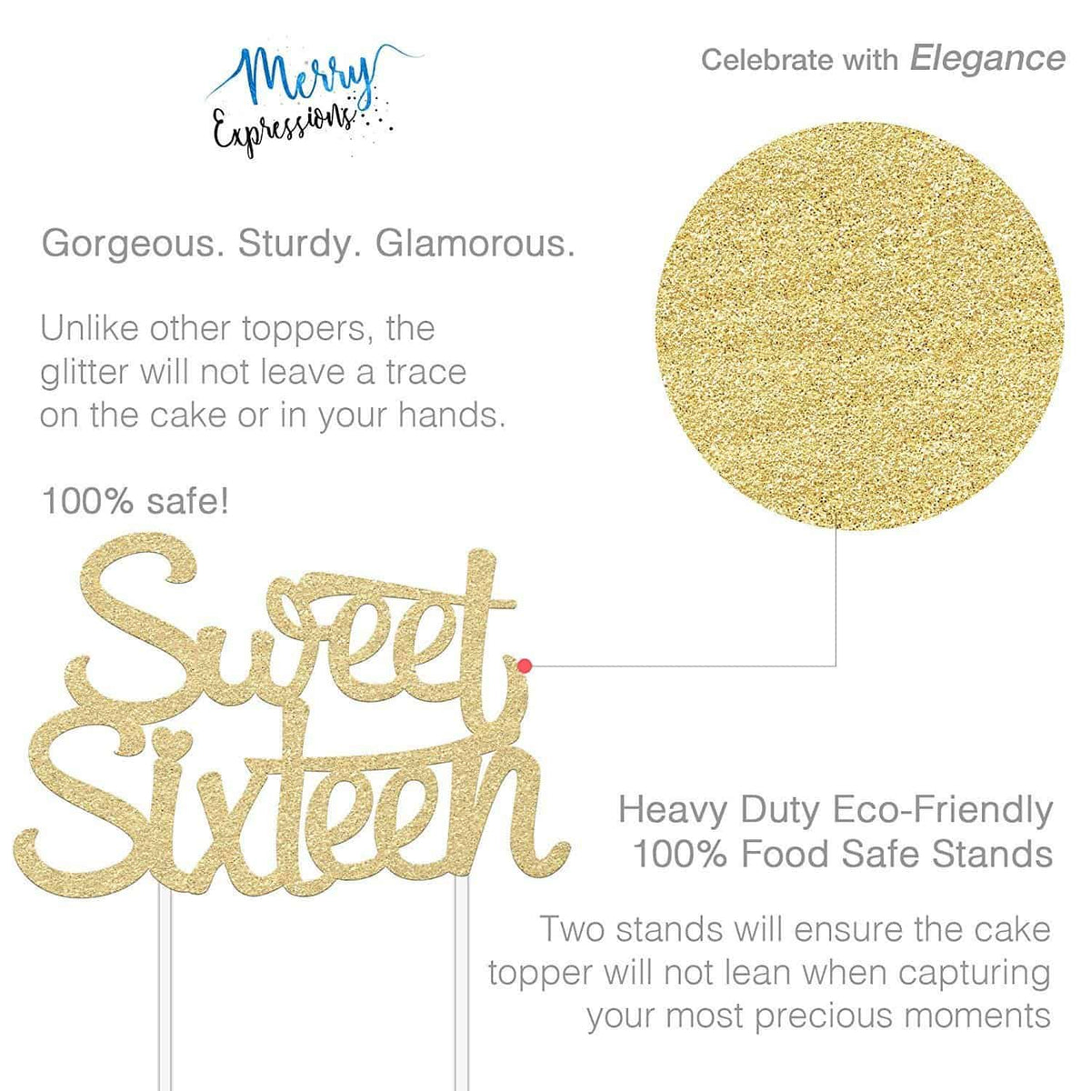 16th Birthday Cake Topper - Merry Expressions