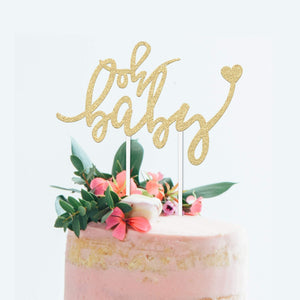 Baby Shower Cake Topper - Gold - Merry Expressions