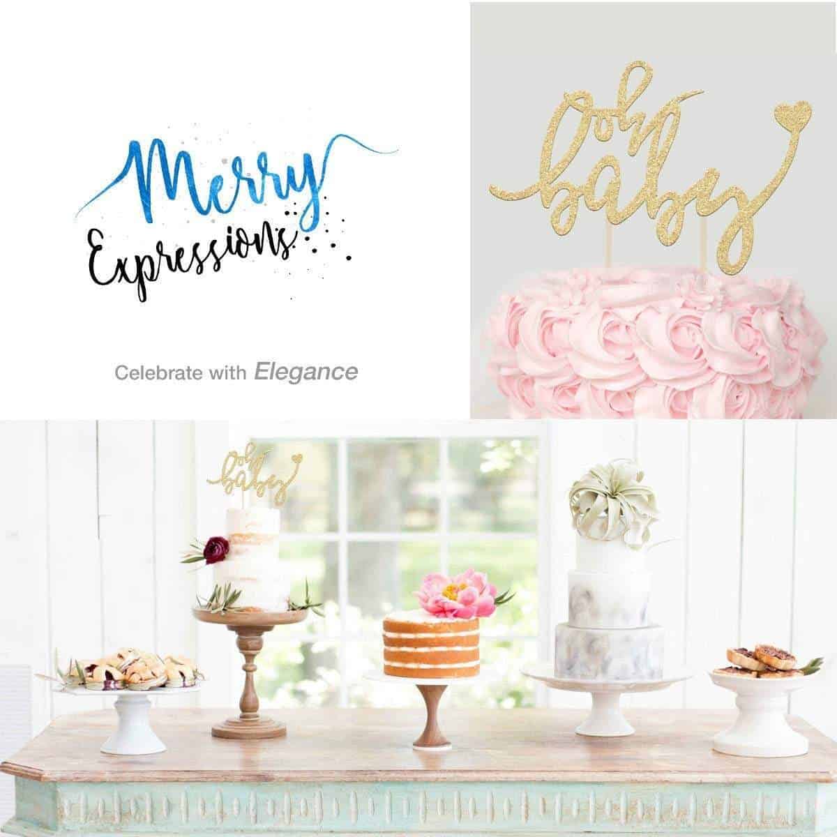 Baby Shower Cake Topper - Merry Expressions