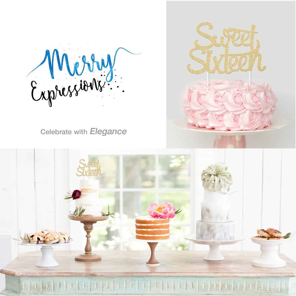 16th Birthday Cake Topper - Merry Expressions