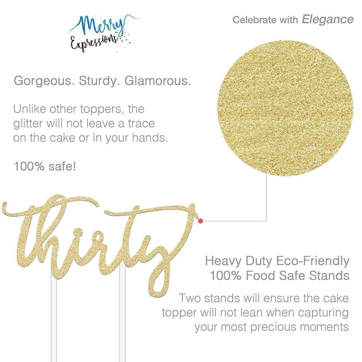 30th Birthday Cake Topper - Merry Expressions