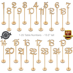 Wooden Table Numbers Set (1-25) - Default Title - Merry Expressions