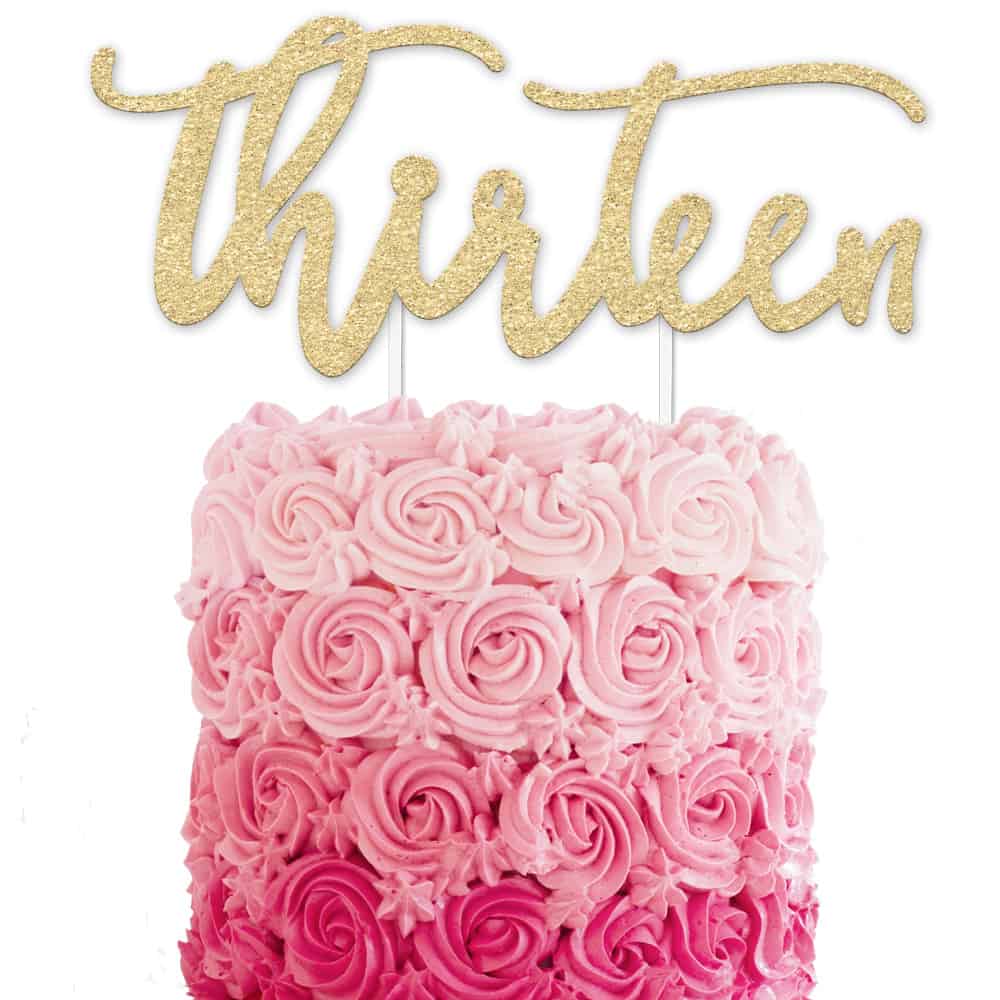 Amazon.com: 13 Cake Topper 13th Birthday Party Decoration Sweet Rose Gold  Metal Premium Crystal Rhinestone Diamond Bling Gems Monogram Number thirteen  Perfect Keepsake (13 Rose Gold) : Grocery & Gourmet Food