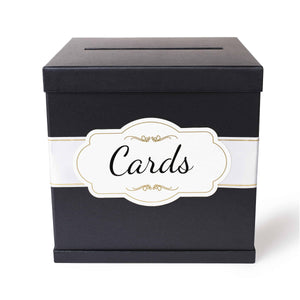 Gift Card Box - Black / "Cards" Label - Merry Expressions