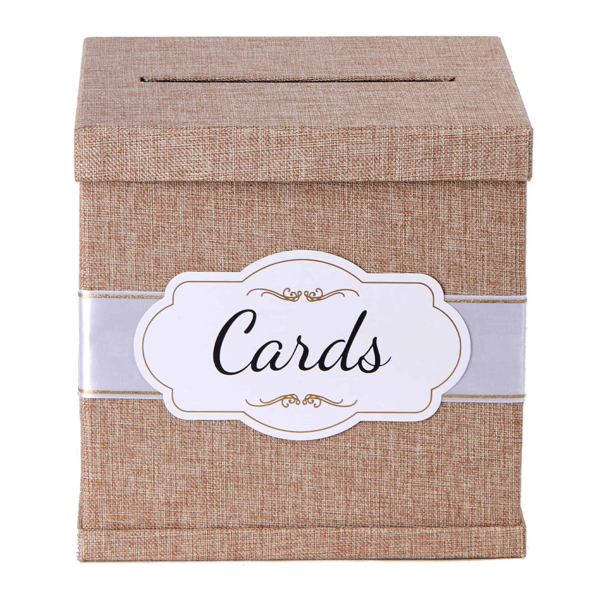 Gift Card Box - Burlap / "Cards" Label - Merry Expressions