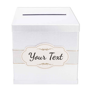 Gift Card Box - White / Personalized Label - Merry Expressions