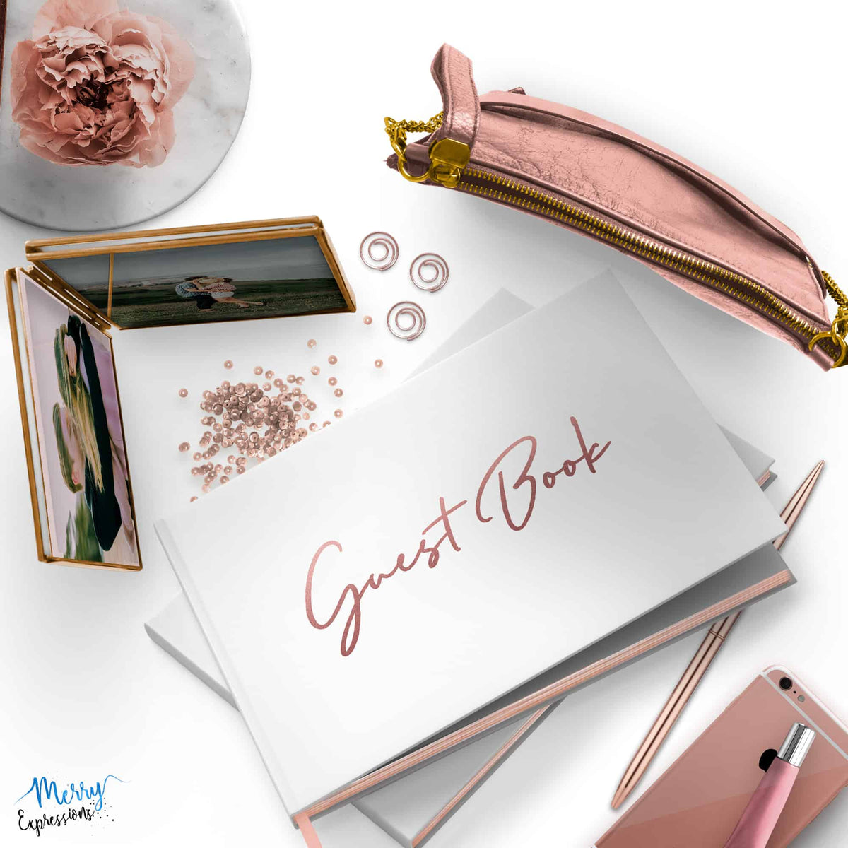 Guest Book & Pen - Merry Expressions