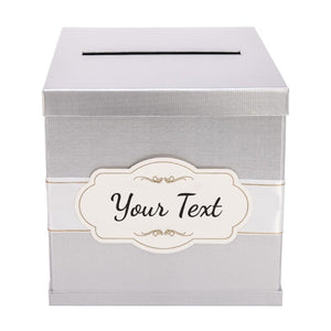 Gift Card Box - Silver / Personalized Label - Merry Expressions