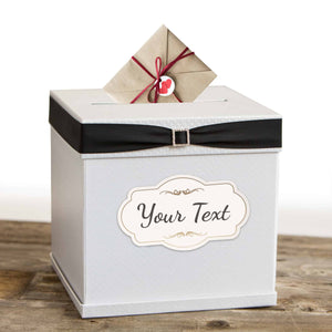 White Card Box with 7 Colored Ribbons - Personalized Label - Merry Expressions